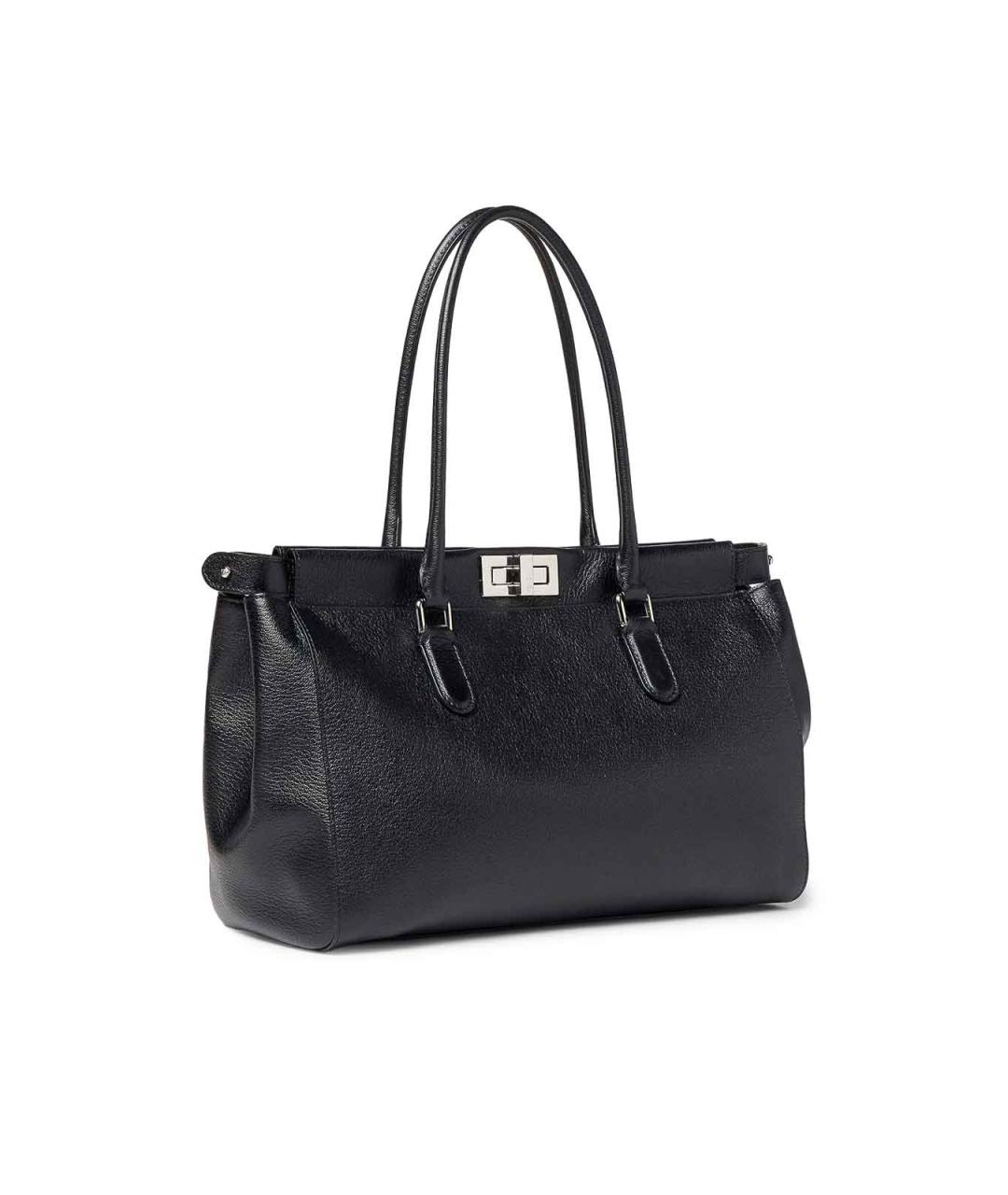 FENDI Черная кожаная сумка тоут, фото 4