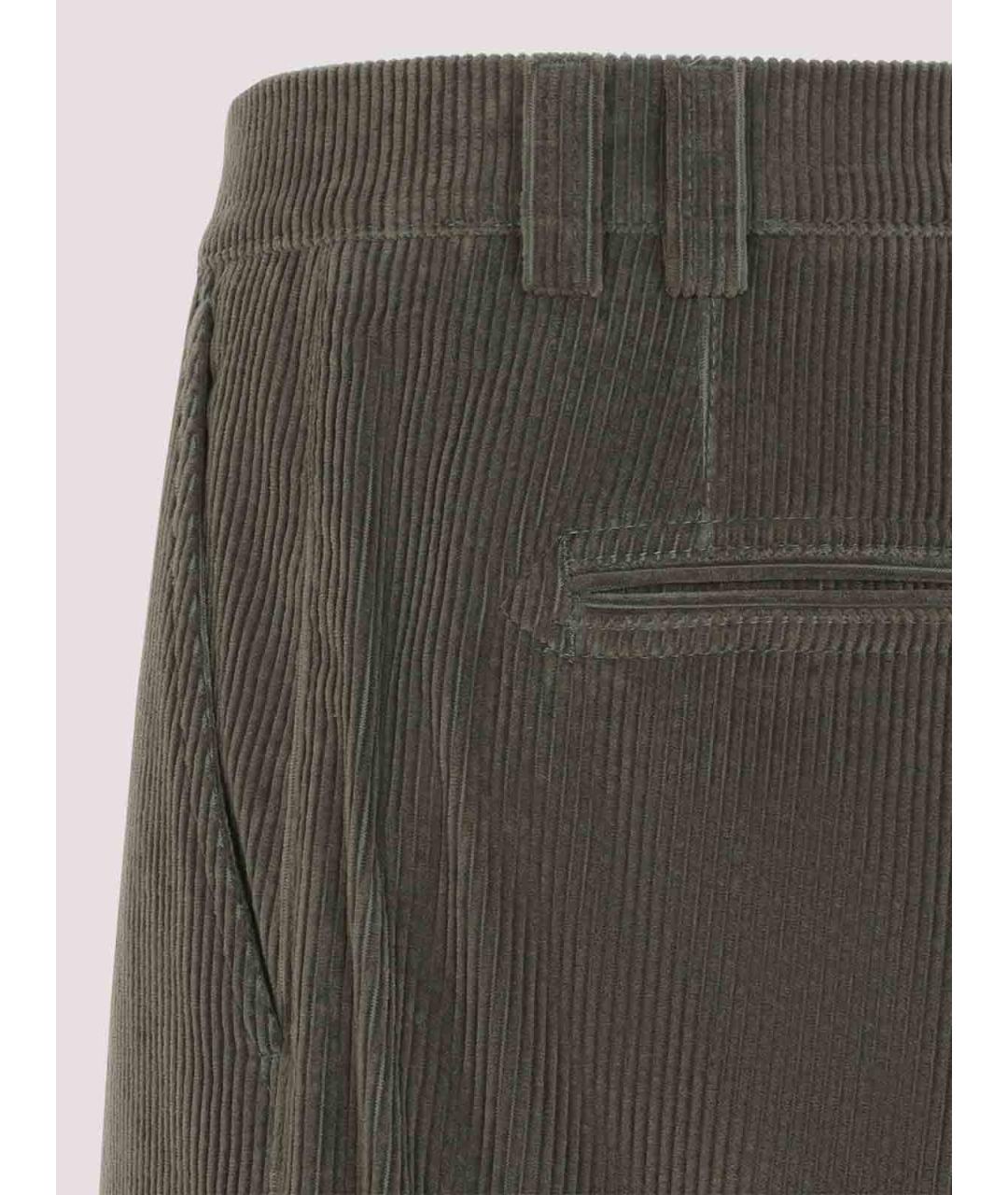 CANALI Зеленые хлопковые повседневные брюки, фото 4
