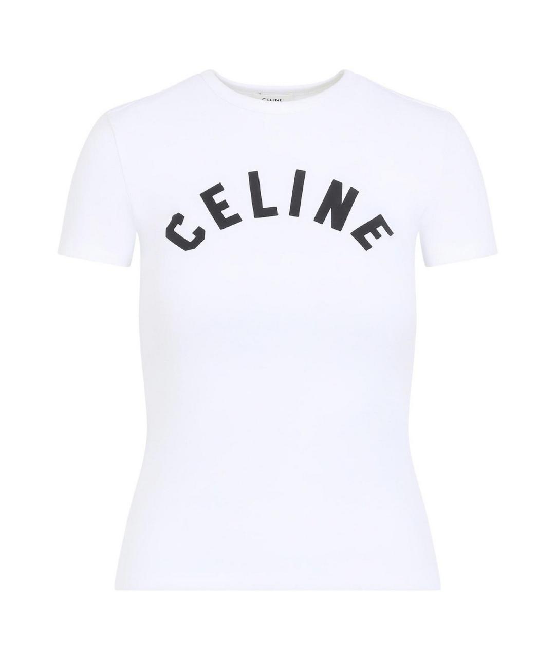 CELINE Белая хлопковая футболка, фото 1