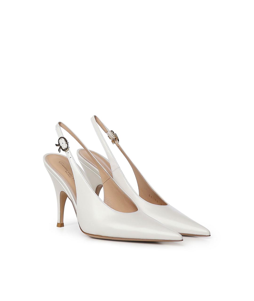 GIANVITO ROSSI Белые кожаные туфли, фото 4
