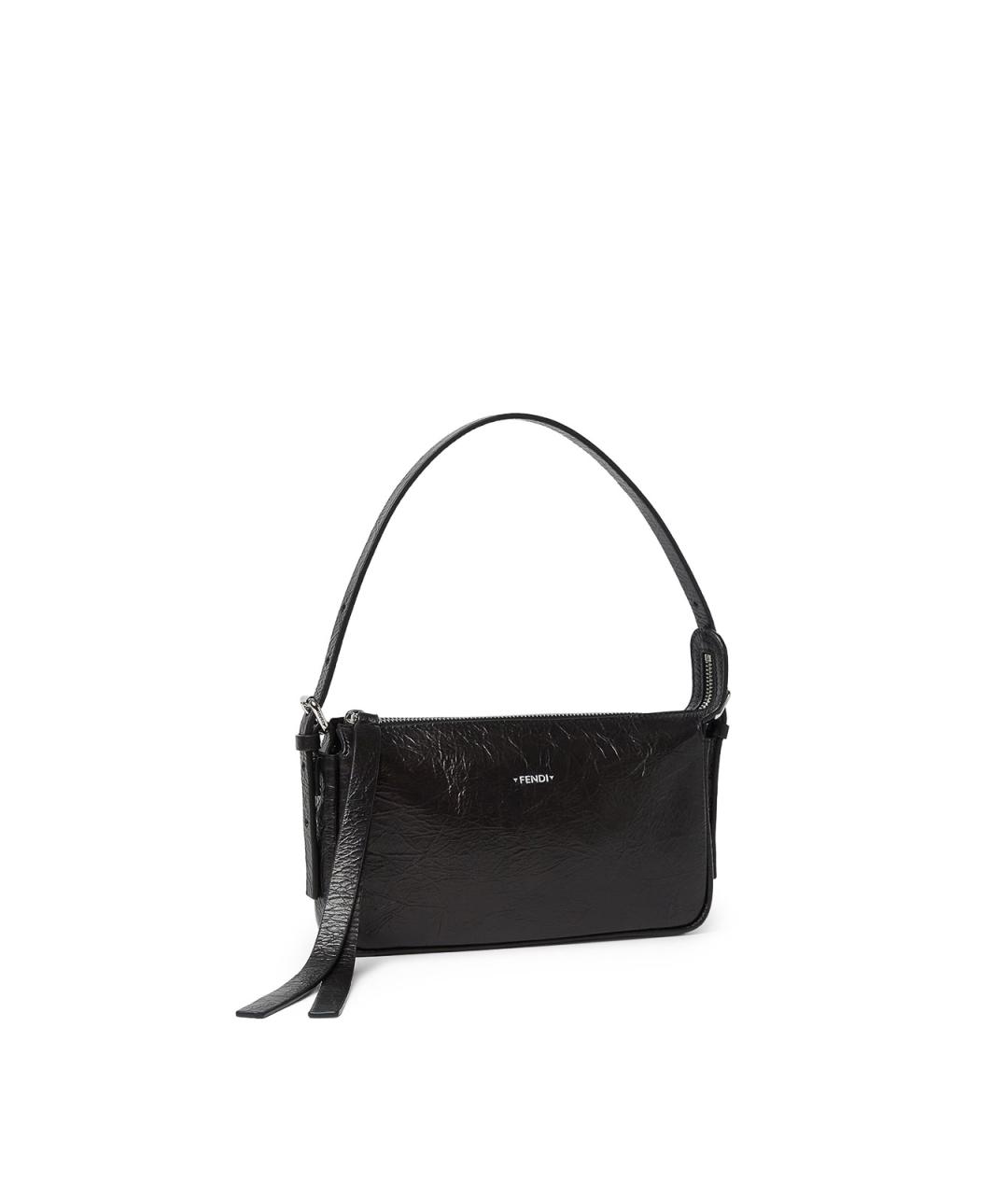 FENDI Черная кожаная сумка через плечо, фото 4