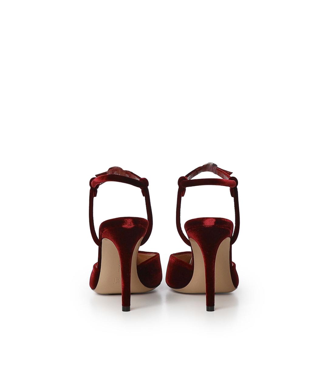 GIANVITO ROSSI Бордовые бархатные туфли, фото 2