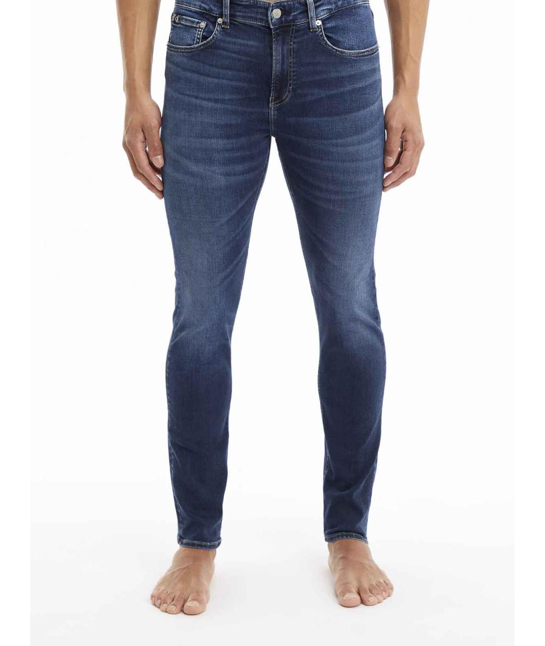 CALVIN KLEIN Синие хлопковые прямые джинсы, фото 3