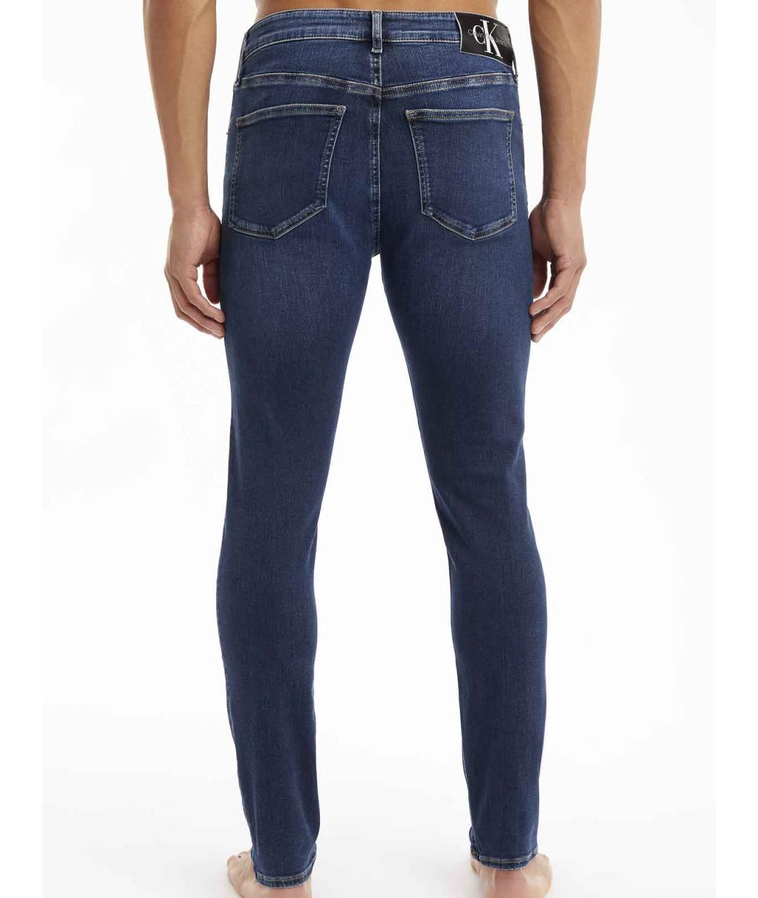 CALVIN KLEIN Синие хлопковые прямые джинсы, фото 4