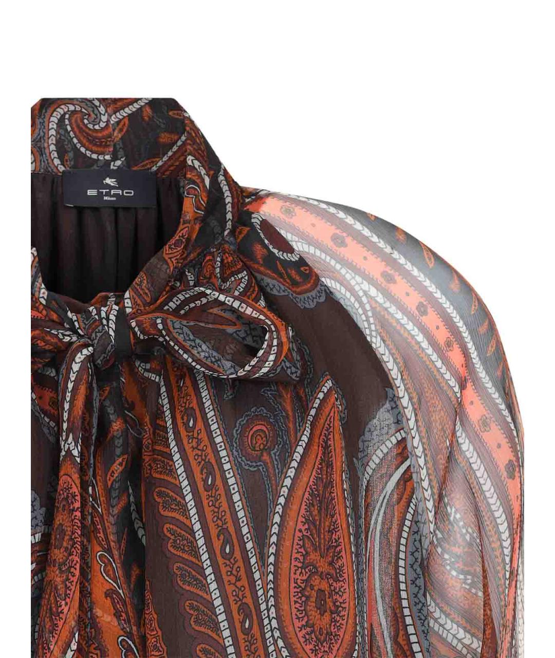 ETRO Коричневое шелковое вечернее платье, фото 3