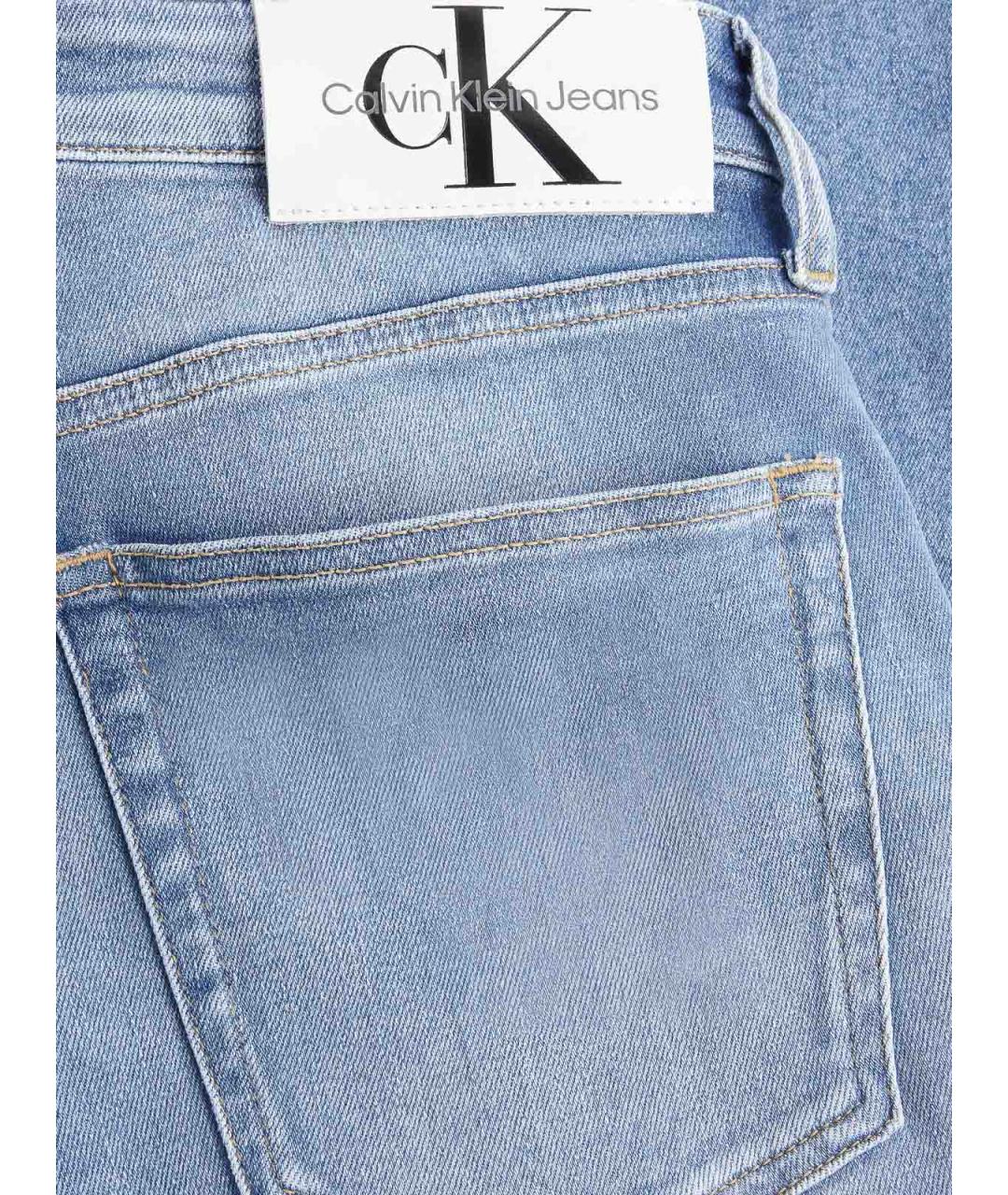 CALVIN KLEIN Голубые хлопковые прямые джинсы, фото 2