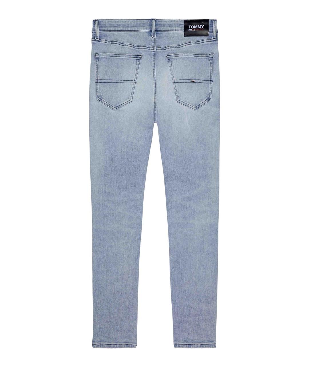 TOMMY HILFIGER Голубые хлопковые прямые джинсы, фото 3