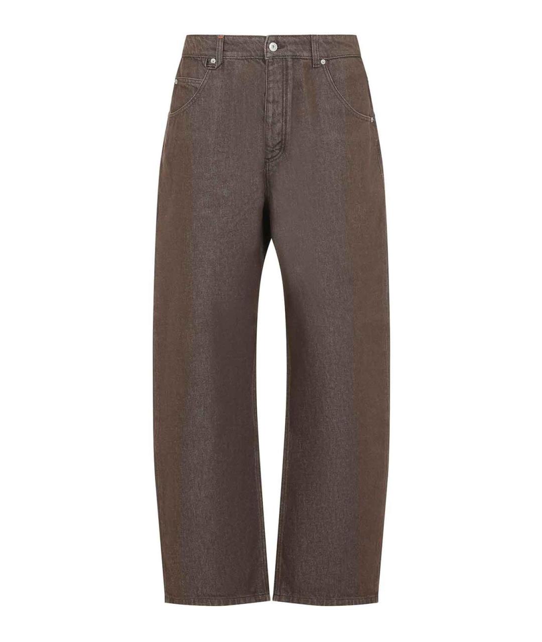 JACQUEMUS Коричневые хлопковые прямые джинсы, фото 1