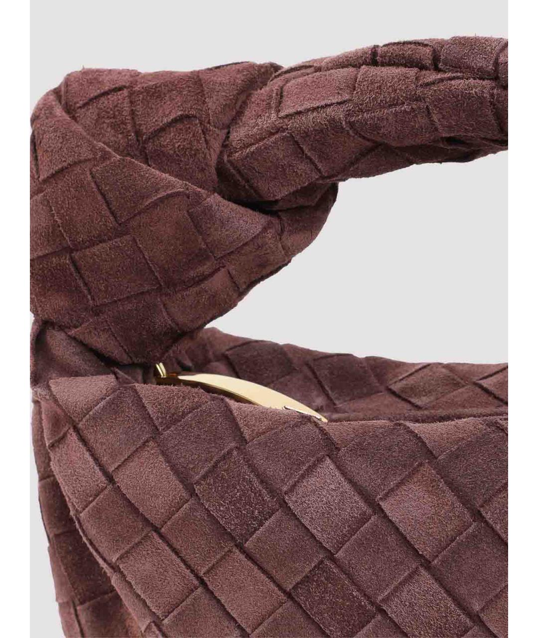 BOTTEGA VENETA Бордовая замшевая сумка с короткими ручками, фото 3