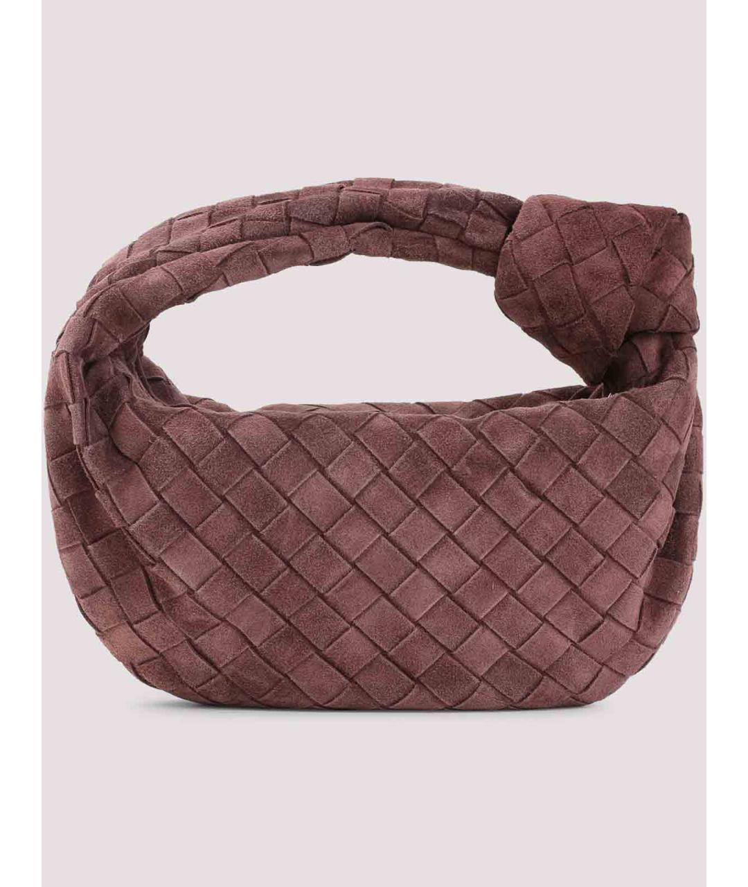 BOTTEGA VENETA Бордовая замшевая сумка с короткими ручками, фото 2