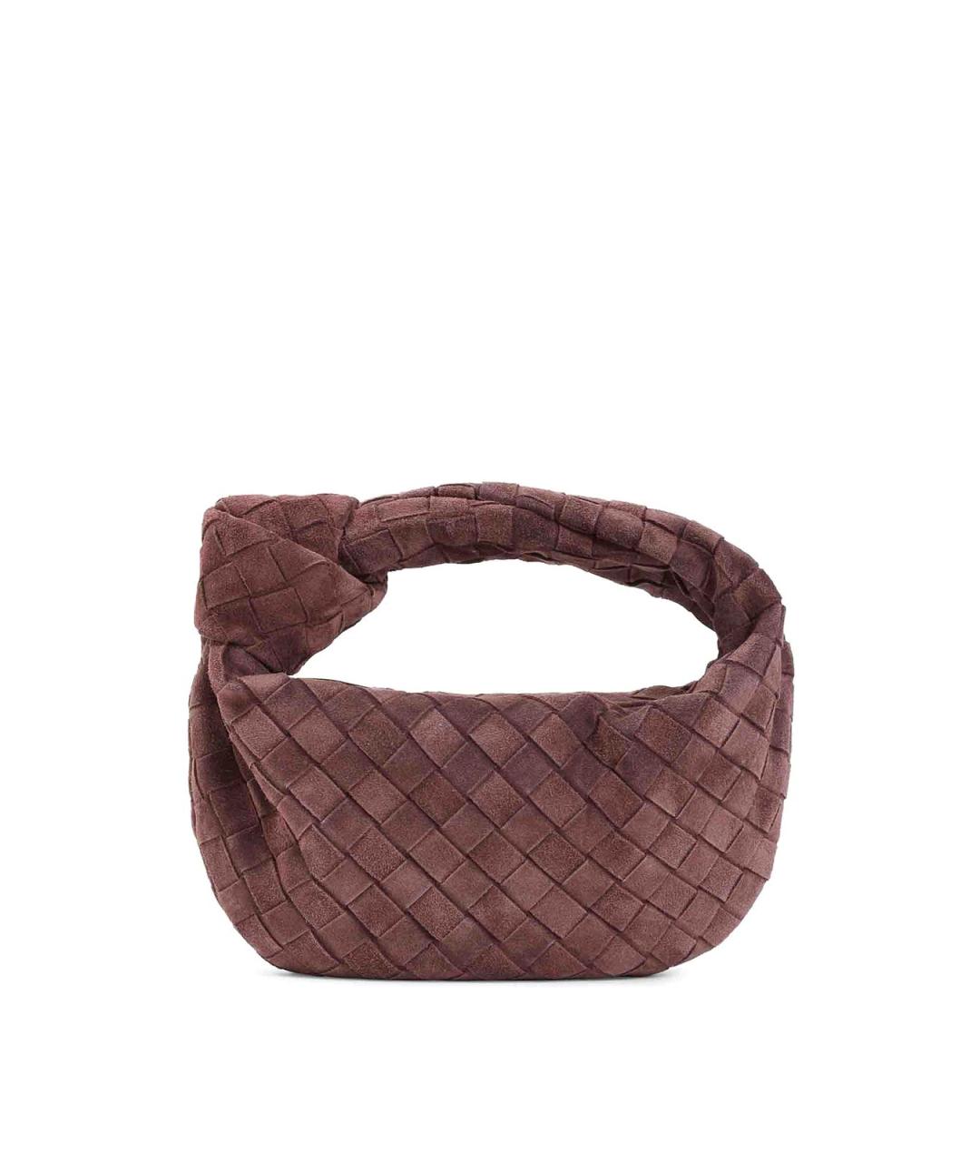 BOTTEGA VENETA Бордовая замшевая сумка с короткими ручками, фото 1