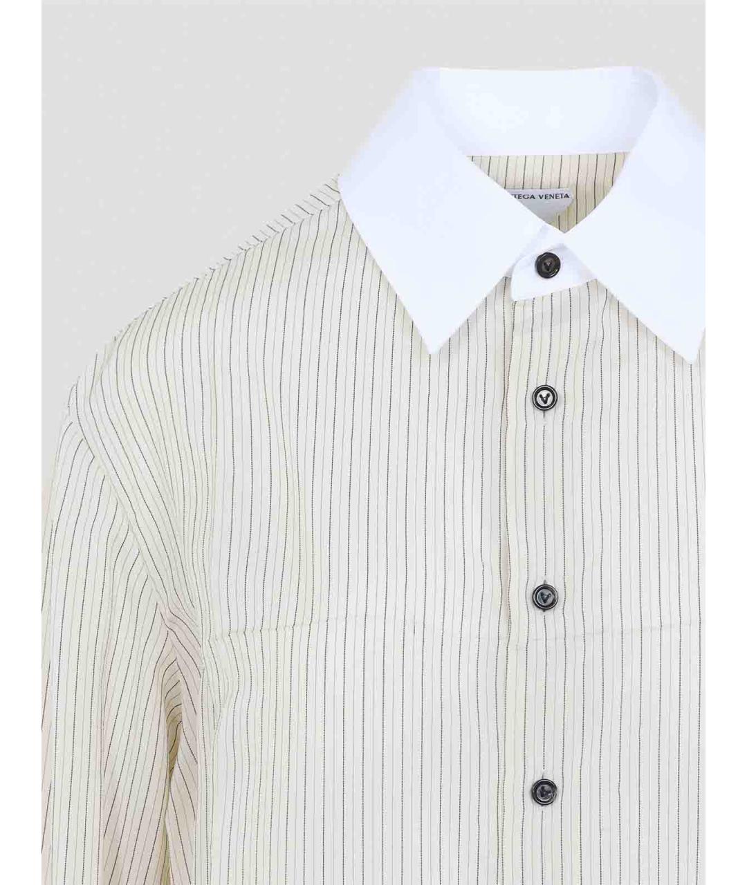 BOTTEGA VENETA Бежевая вискозная рубашка, фото 3