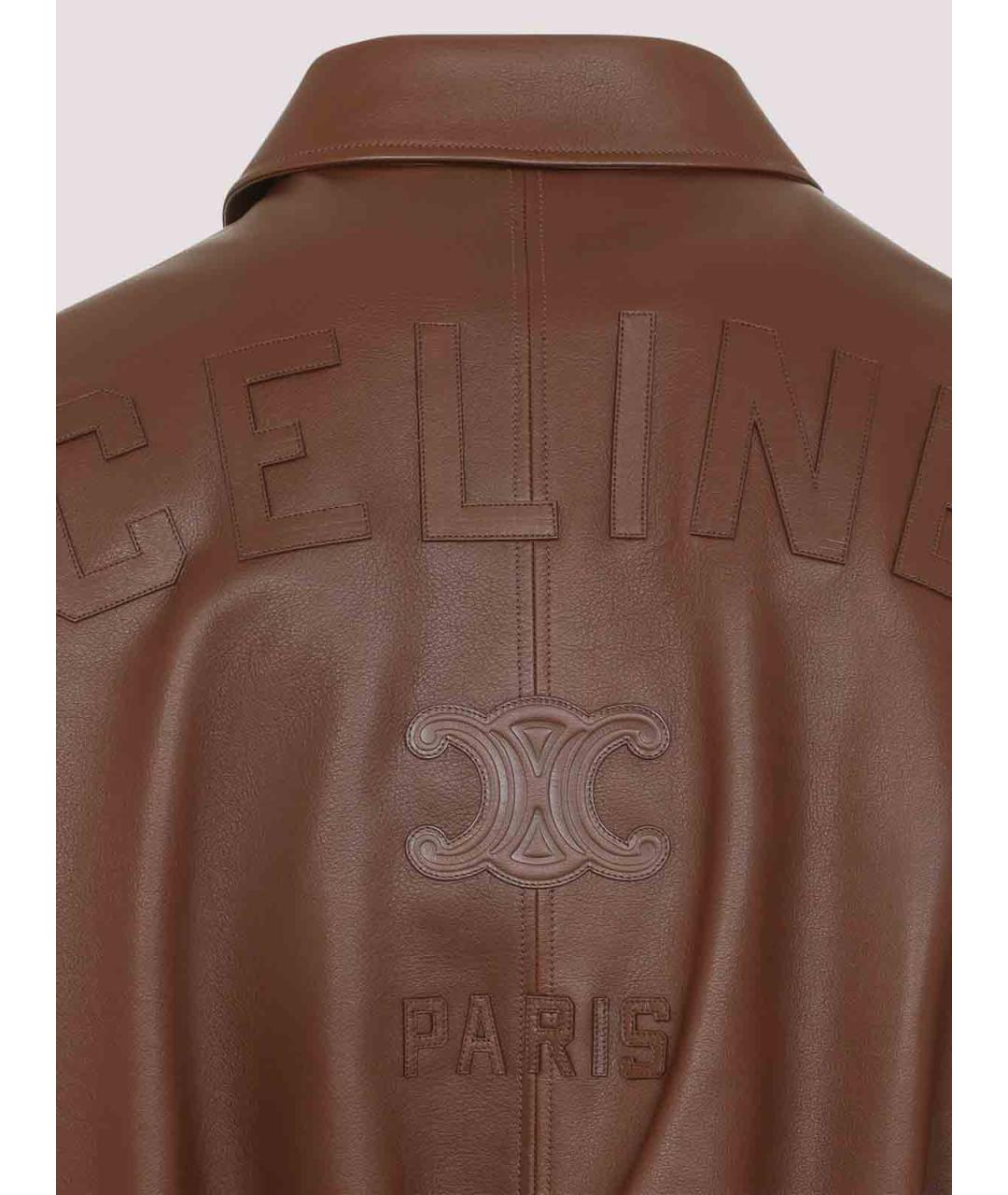 CELINE Коричневая кожаная куртка, фото 5