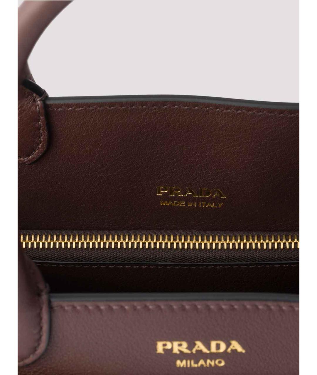PRADA Коричневая кожаная сумка тоут, фото 4