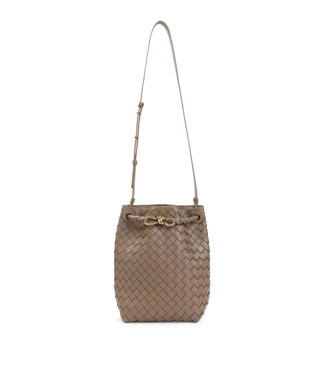 BOTTEGA VENETA Бежевая кожаная сумка через плечо, фото 1