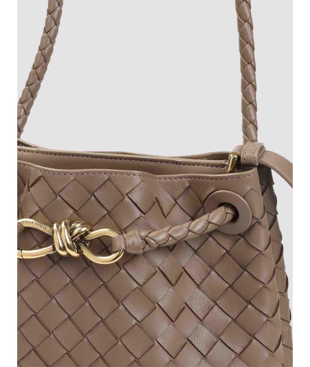BOTTEGA VENETA Бежевая кожаная сумка через плечо, фото 3