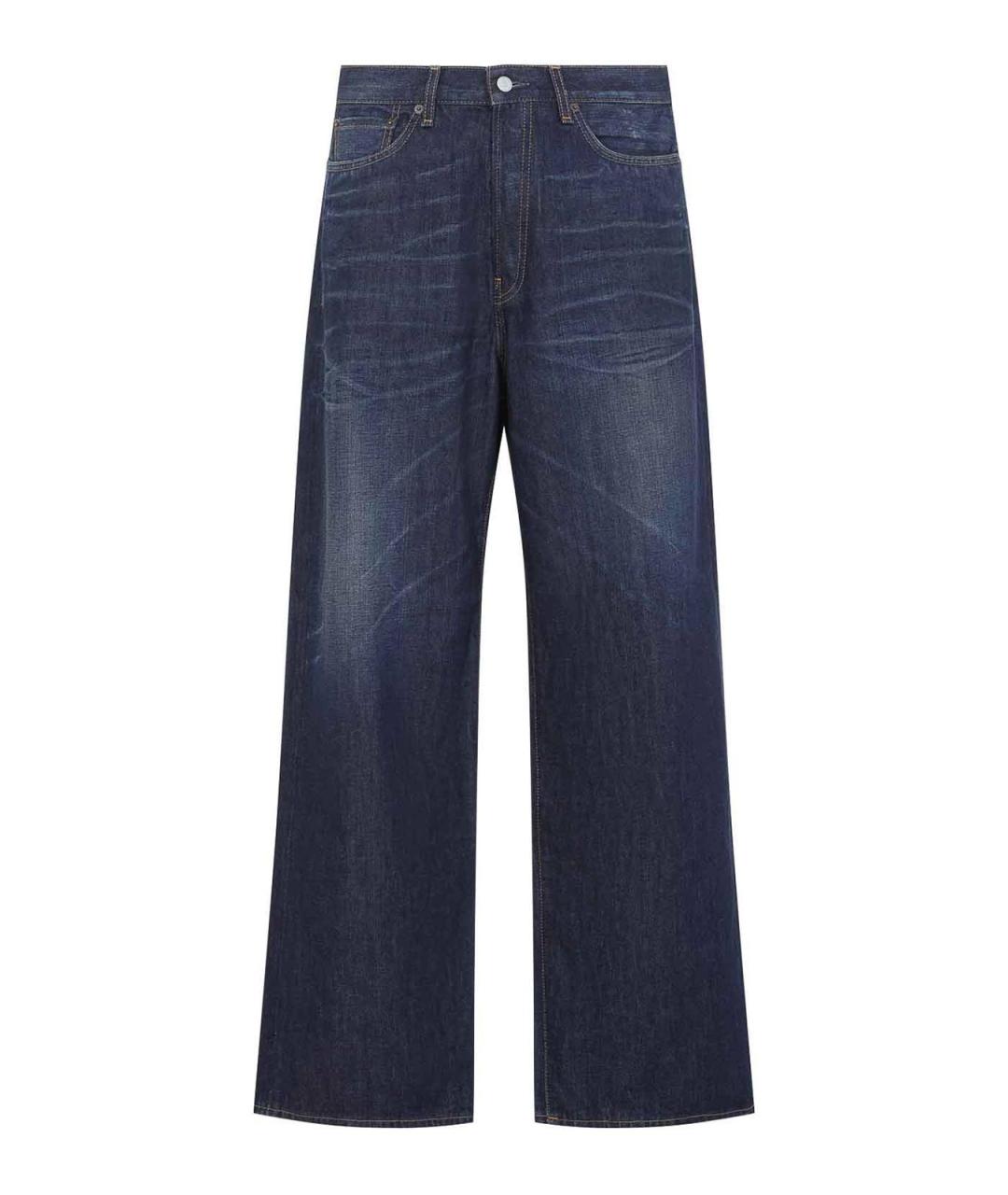 ACNE STUDIOS Синие хлопковые прямые джинсы, фото 1