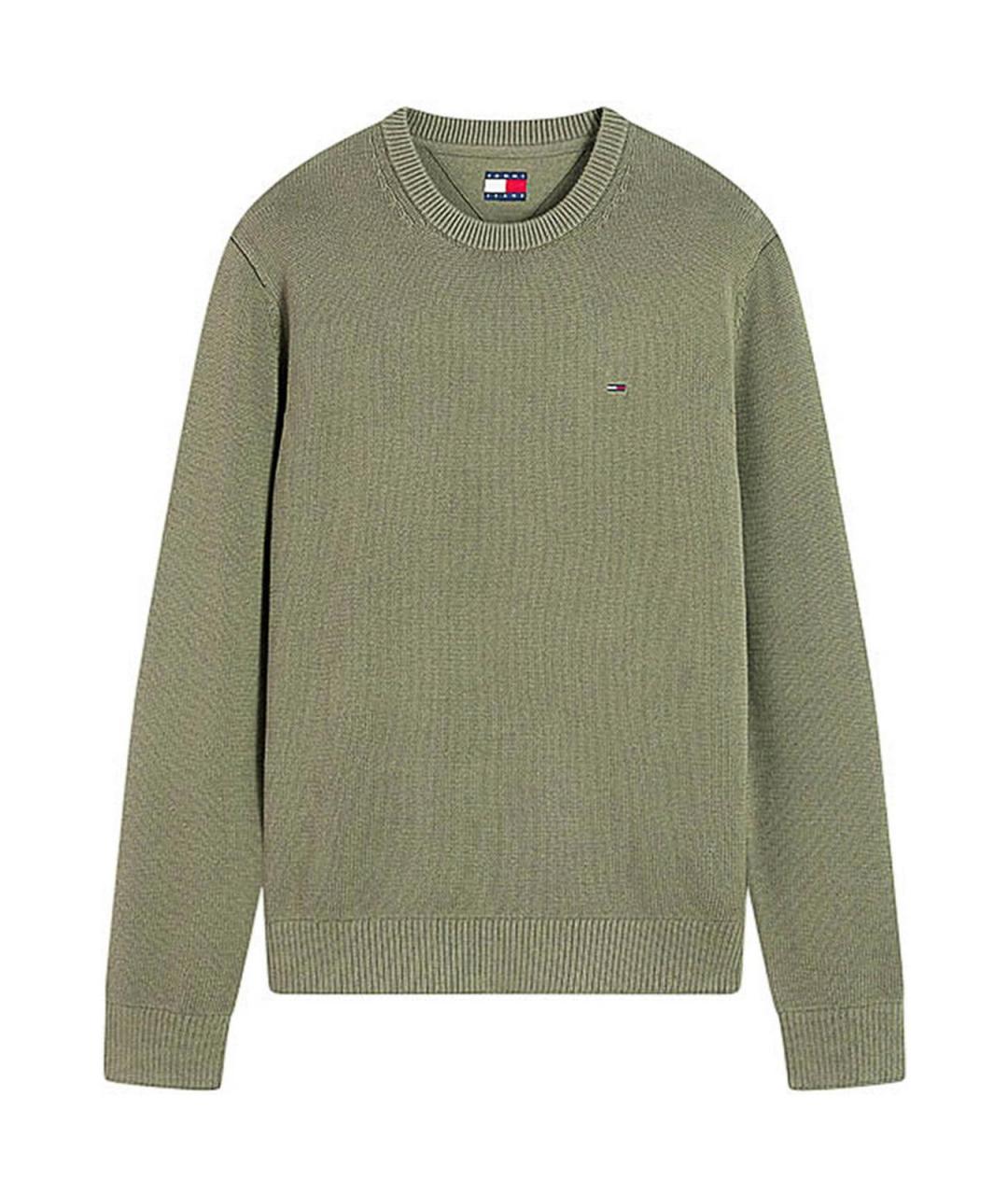 TOMMY HILFIGER Зеленый хлопковый джемпер / свитер, фото 1