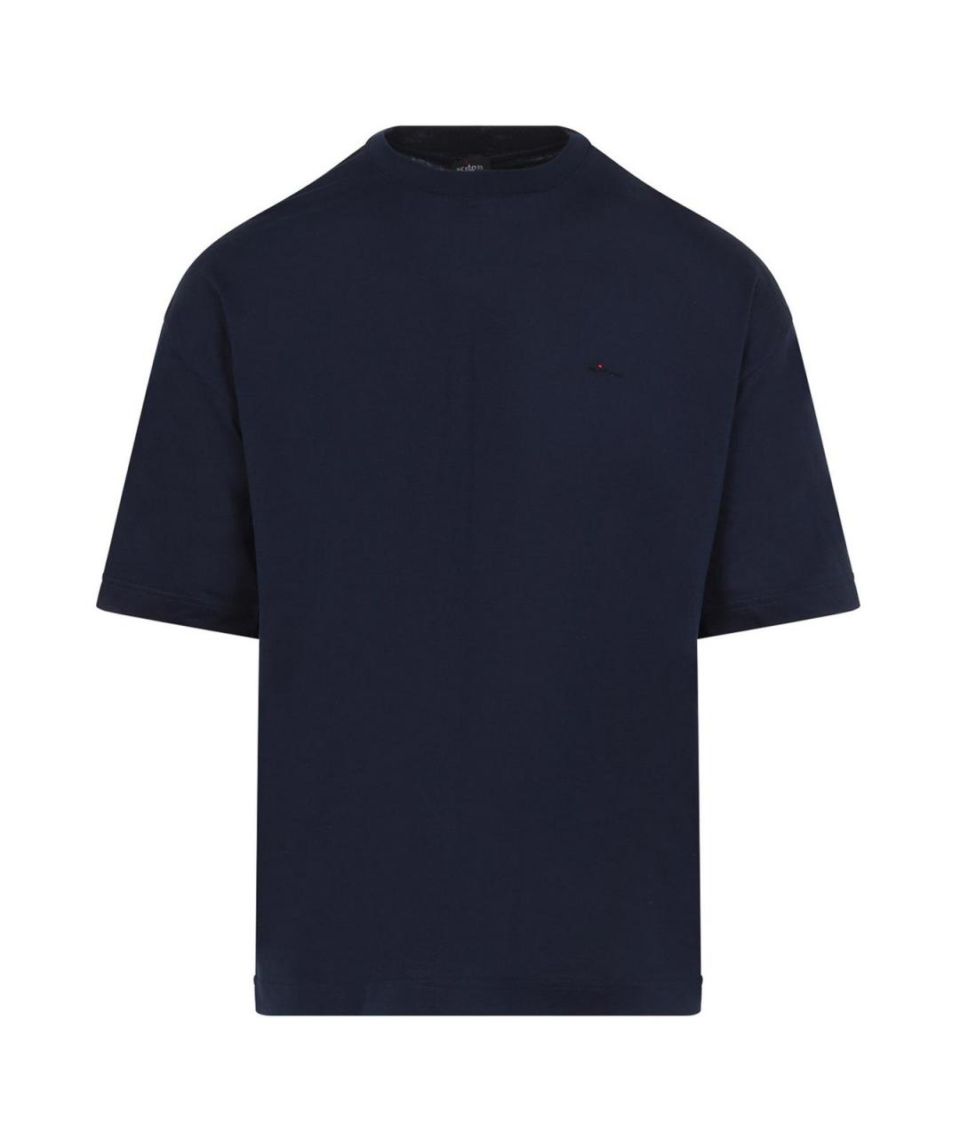 KITON Синяя хлопковая футболка, фото 1