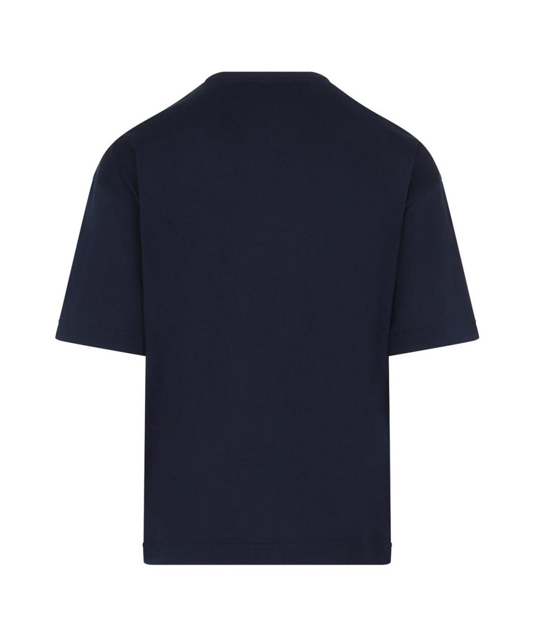 KITON Синяя хлопковая футболка, фото 2