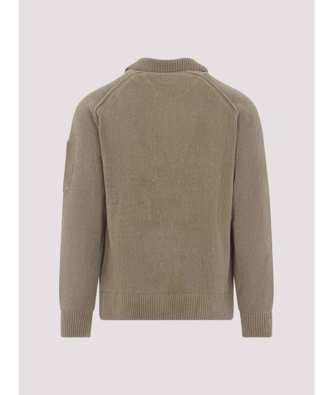 CP COMPANY Бежевое хлопковое поло с длинным рукавом, фото 2