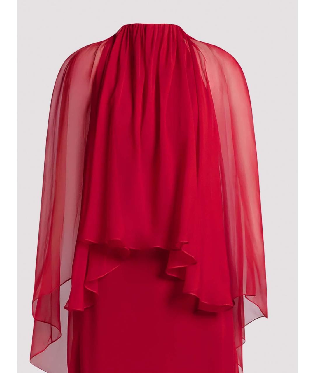 ALBERTA FERRETTI Красное вискозное платье, фото 2
