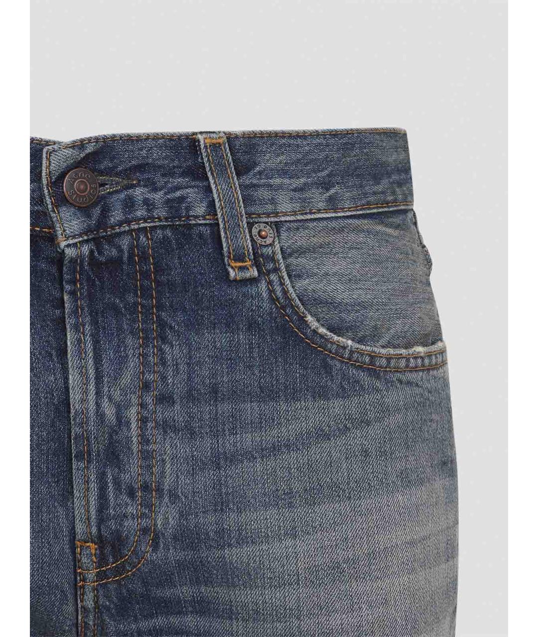 ACNE STUDIOS Синие хлопковые джинсы клеш, фото 3