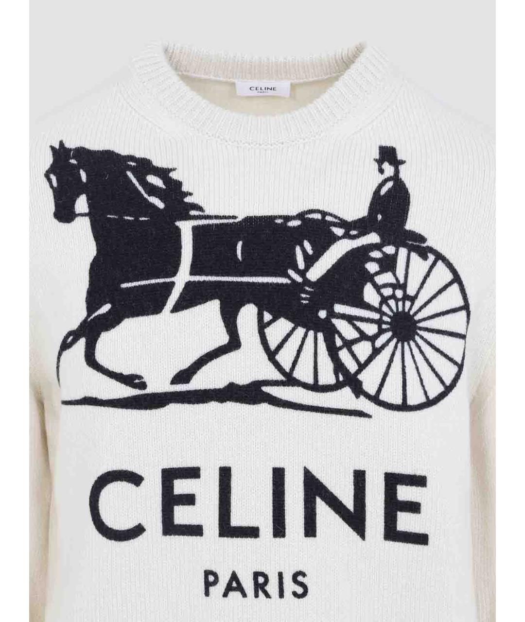 CELINE Бежевый кашемировый джемпер / свитер, фото 3