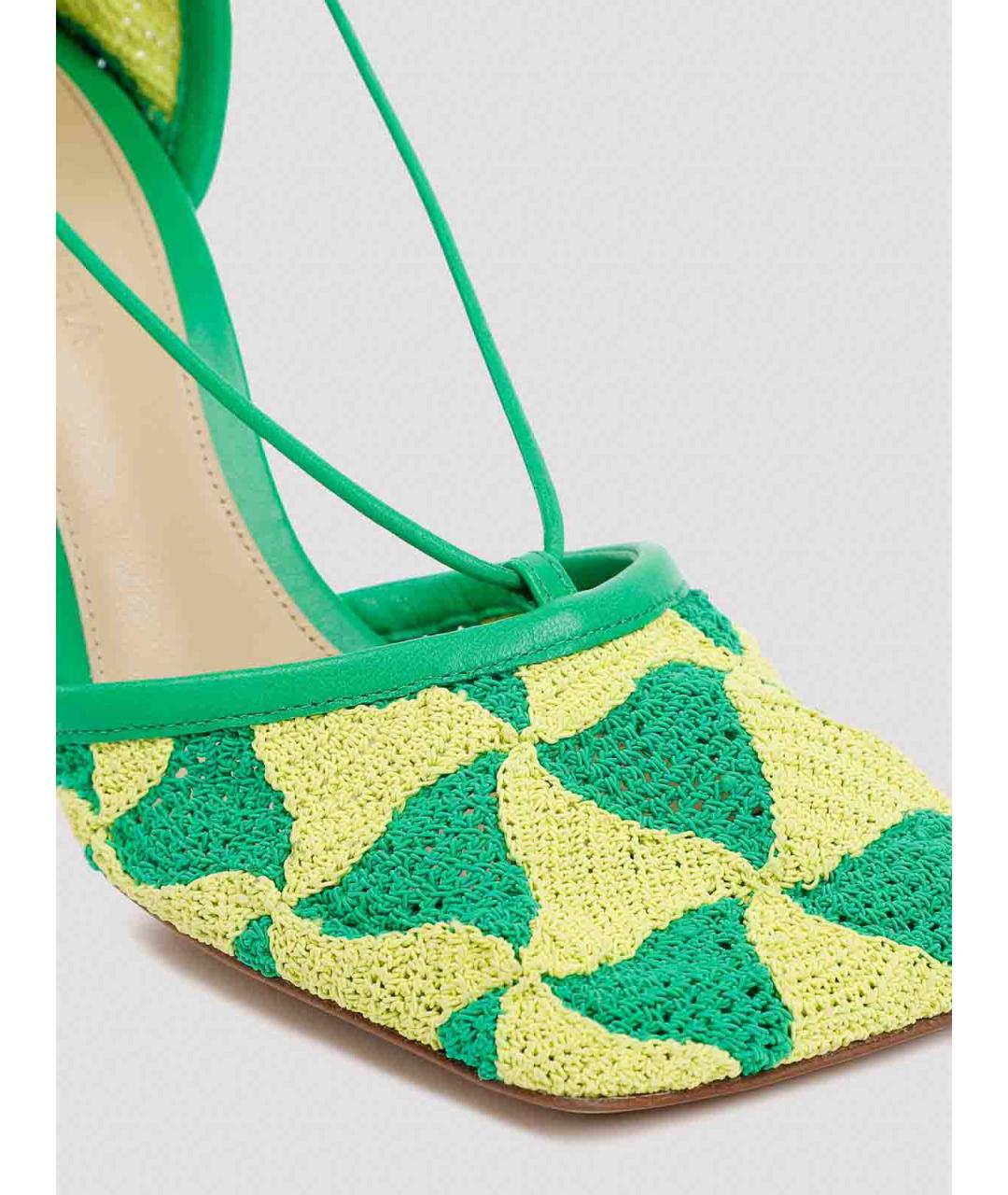 BOTTEGA VENETA Зеленые текстильные туфли, фото 3