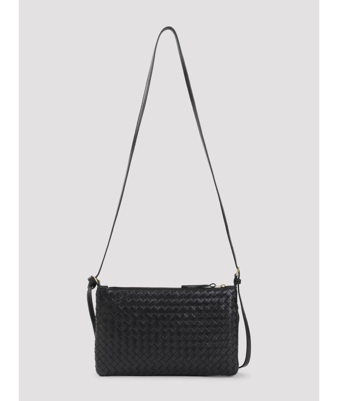 BOTTEGA VENETA Черная кожаная сумка через плечо, фото 2