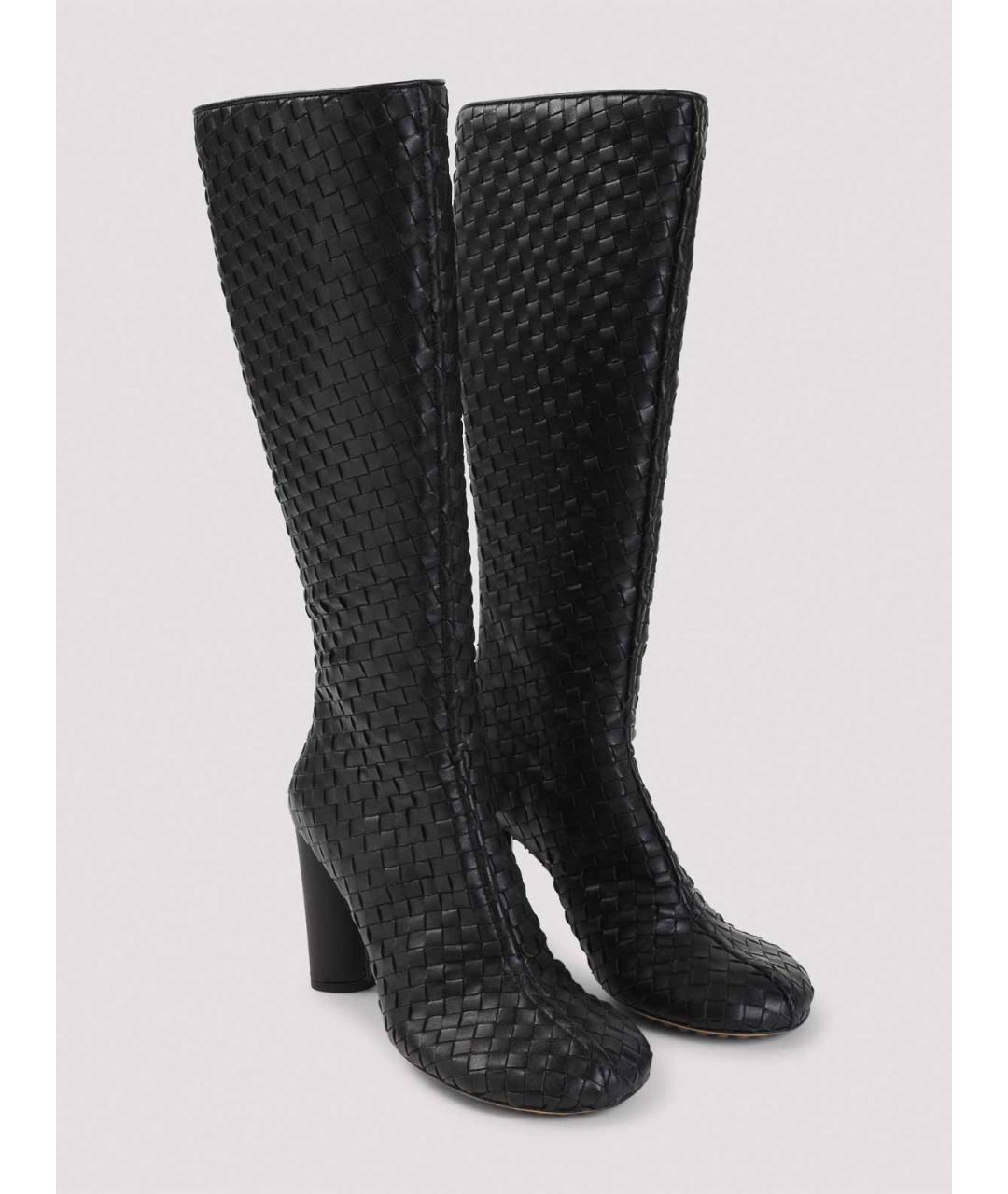 BOTTEGA VENETA Черные кожаные сапоги, фото 2
