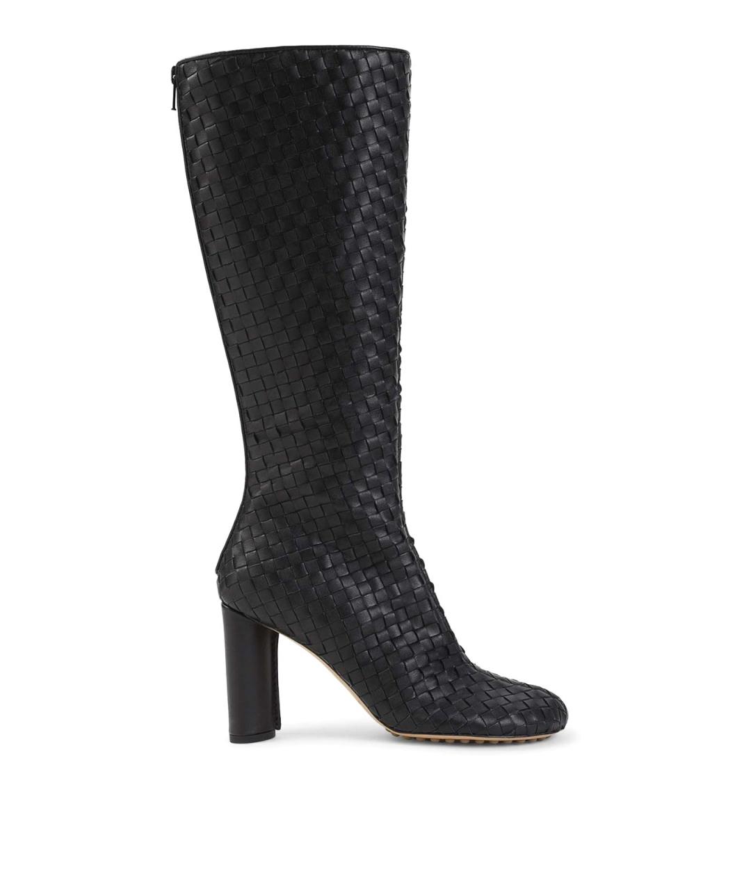 BOTTEGA VENETA Черные кожаные сапоги, фото 1