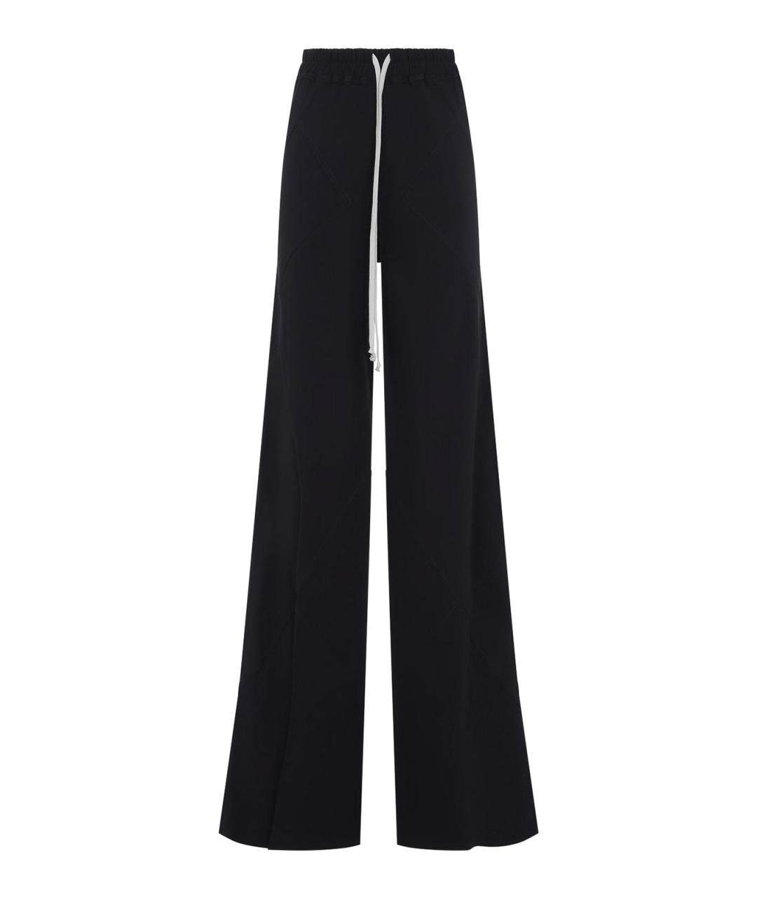 RICK OWENS Черные вискозные брюки широкие, фото 1