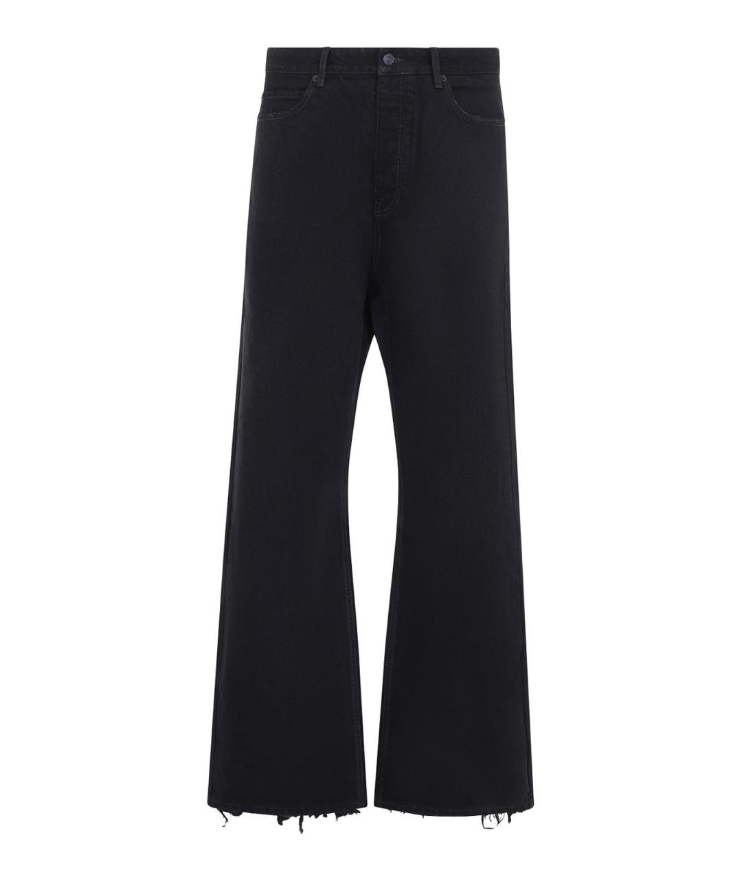 BALENCIAGA Черные хлопковые прямые джинсы, фото 1