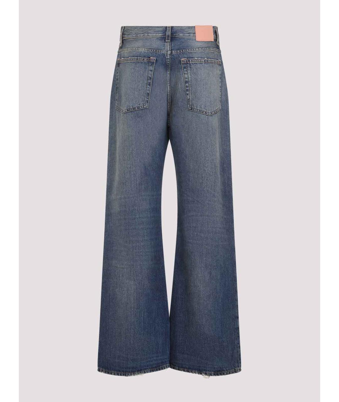 ACNE STUDIOS Синие хлопковые прямые джинсы, фото 2