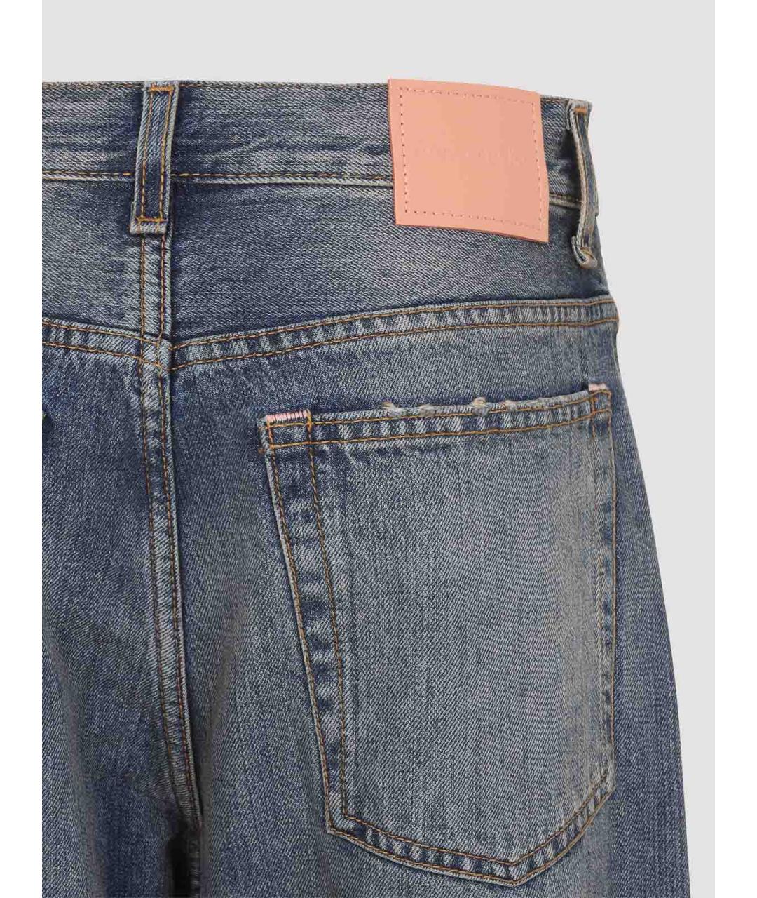 ACNE STUDIOS Синие хлопковые прямые джинсы, фото 3