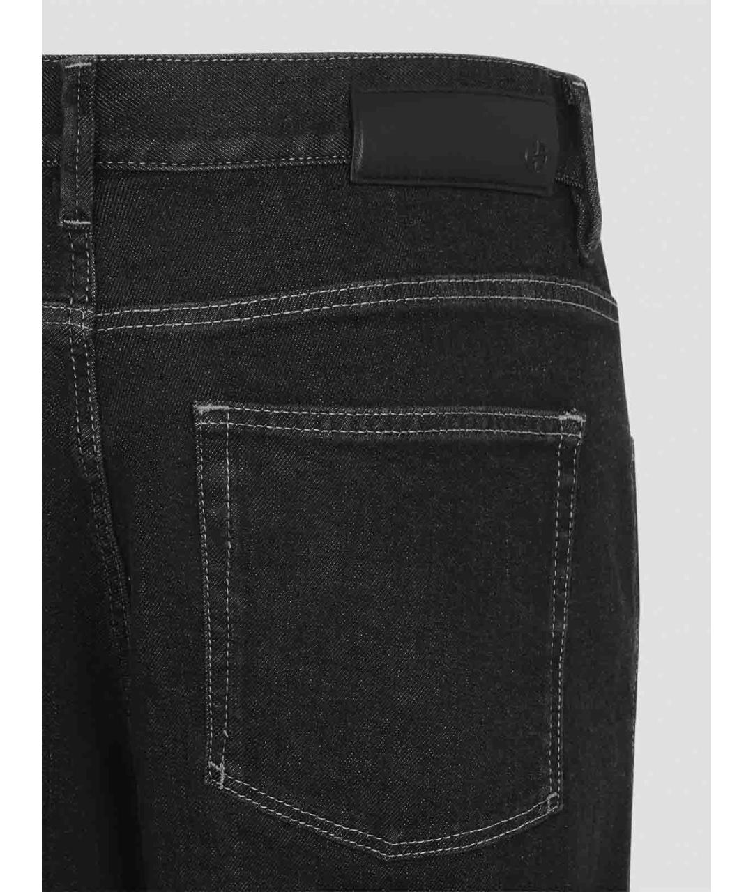 GIORGIO ARMANI Черные хлопковые прямые джинсы, фото 3