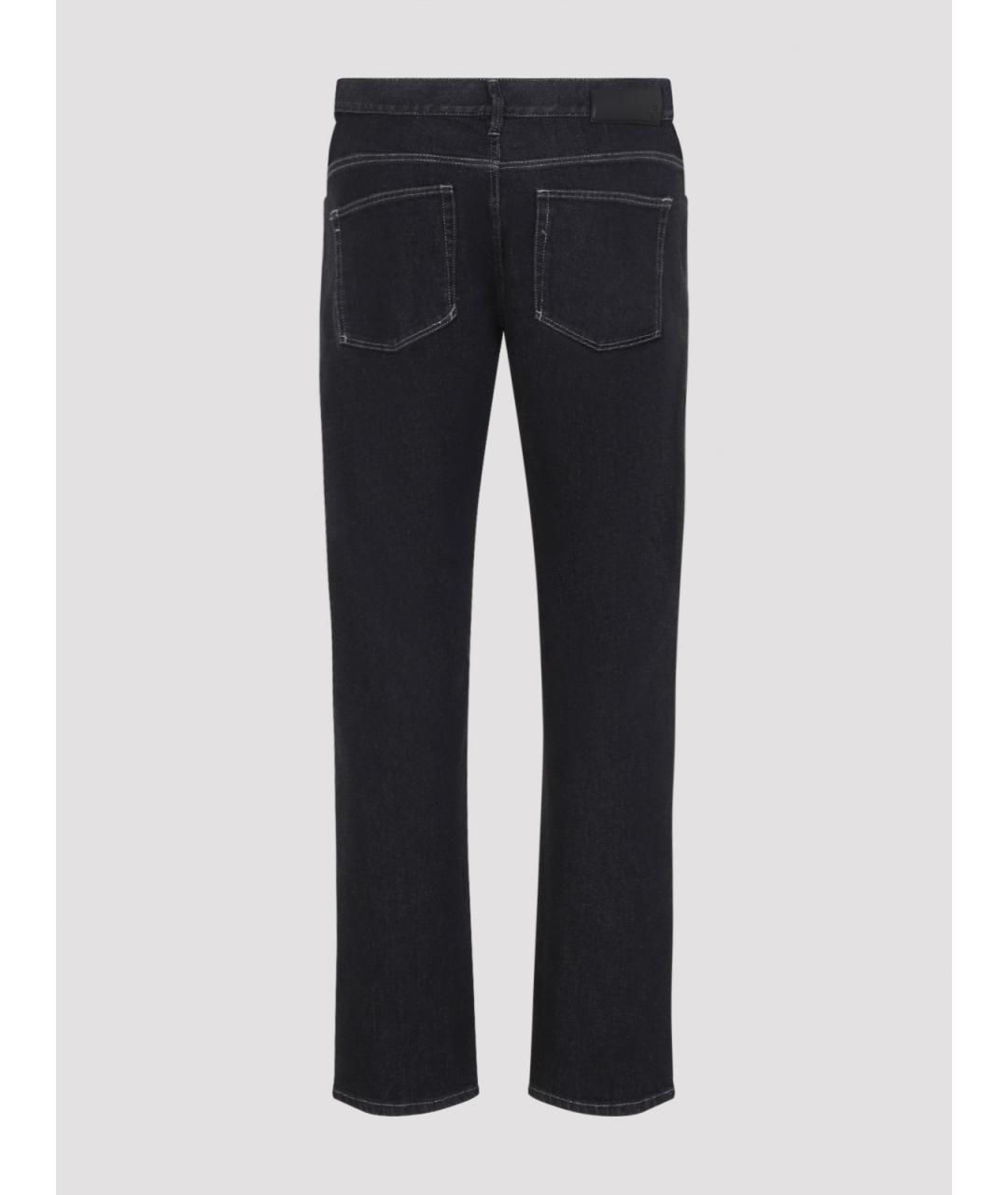 GIORGIO ARMANI Черные хлопковые прямые джинсы, фото 2