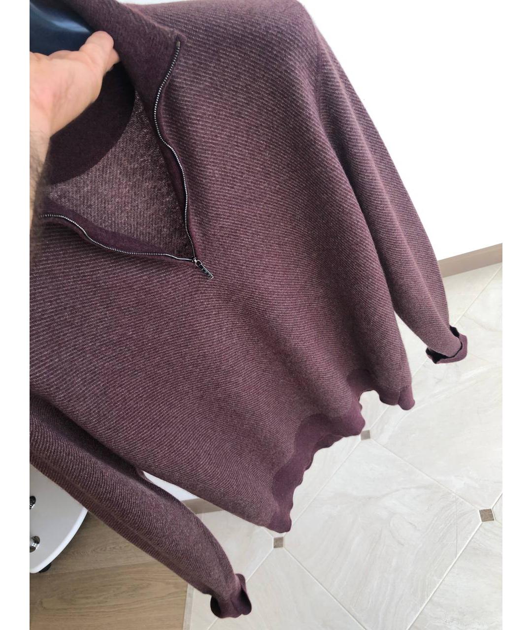 LORO PIANA Бордовый шерстяной джемпер / свитер, фото 9
