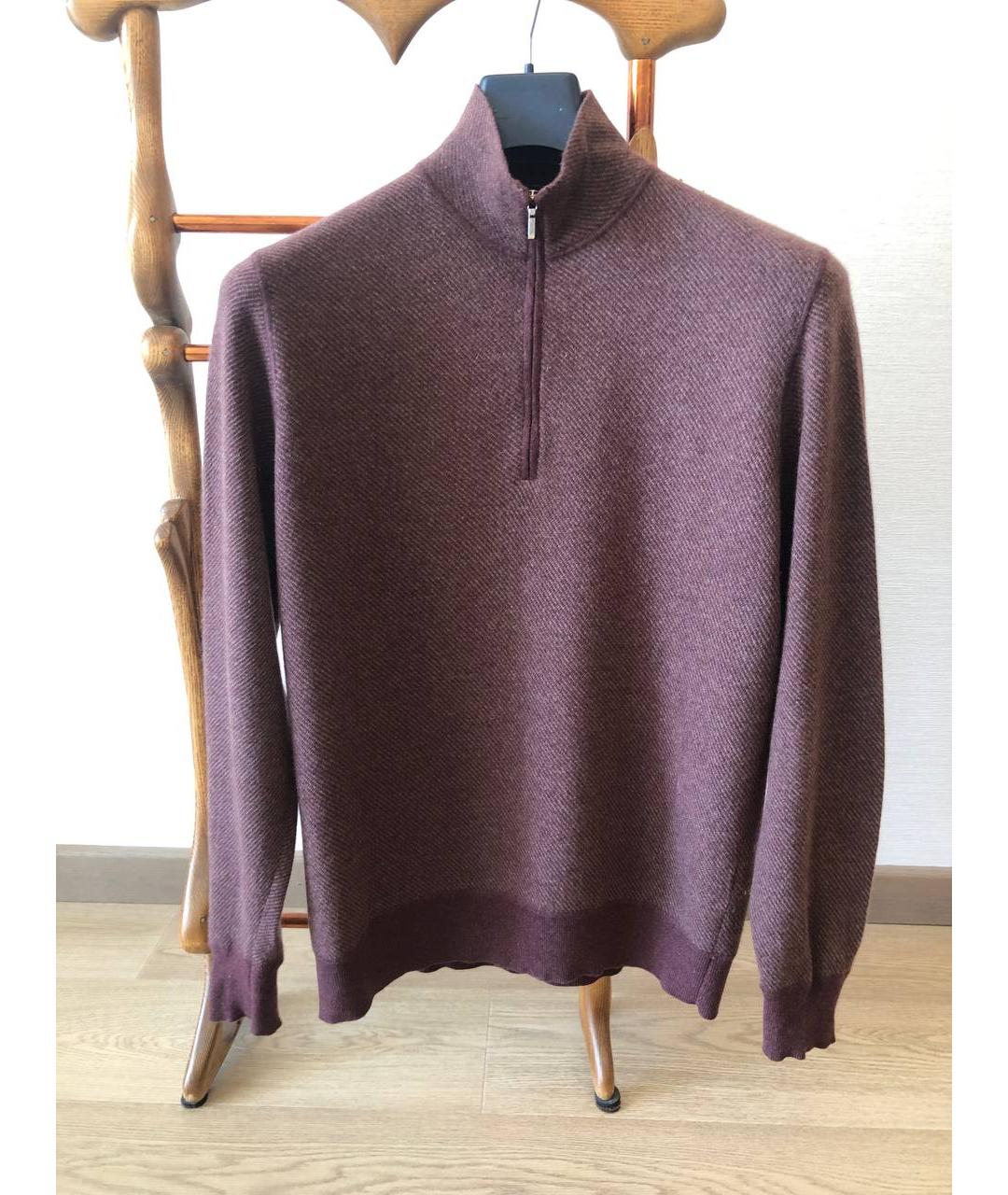 LORO PIANA Бордовый шерстяной джемпер / свитер, фото 10