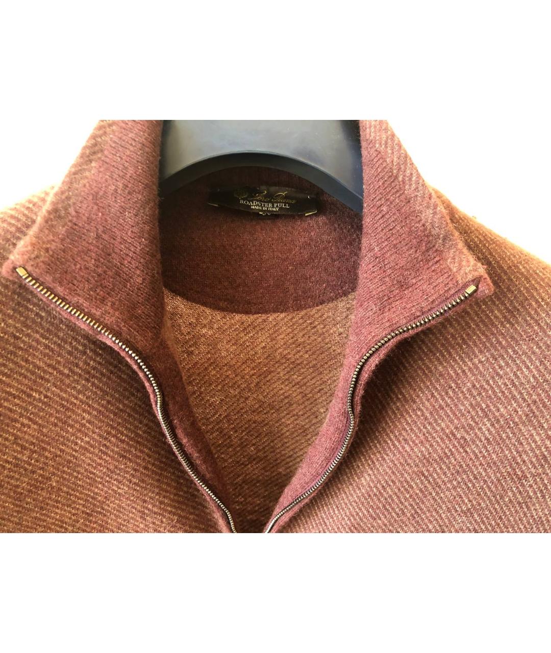 LORO PIANA Бордовый шерстяной джемпер / свитер, фото 3