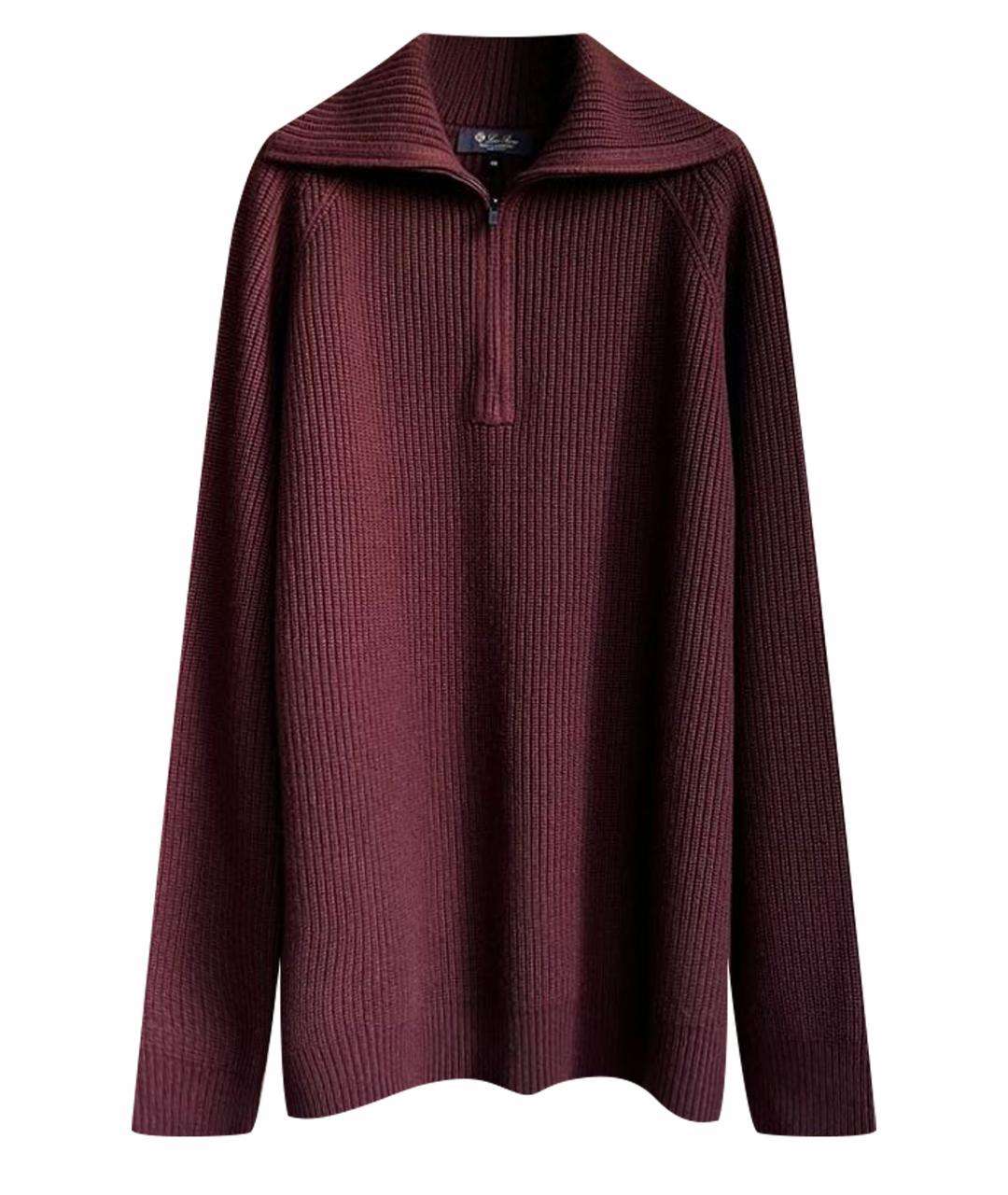 LORO PIANA Бордовый шерстяной джемпер / свитер, фото 11