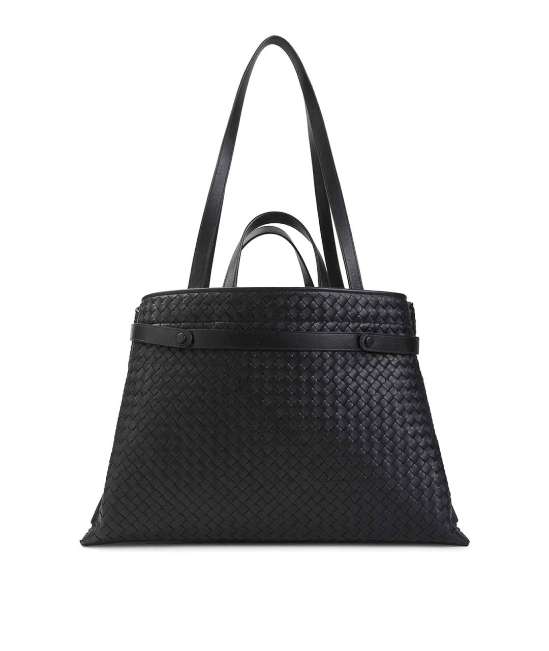 BOTTEGA VENETA Черная кожаная сумка тоут, фото 1
