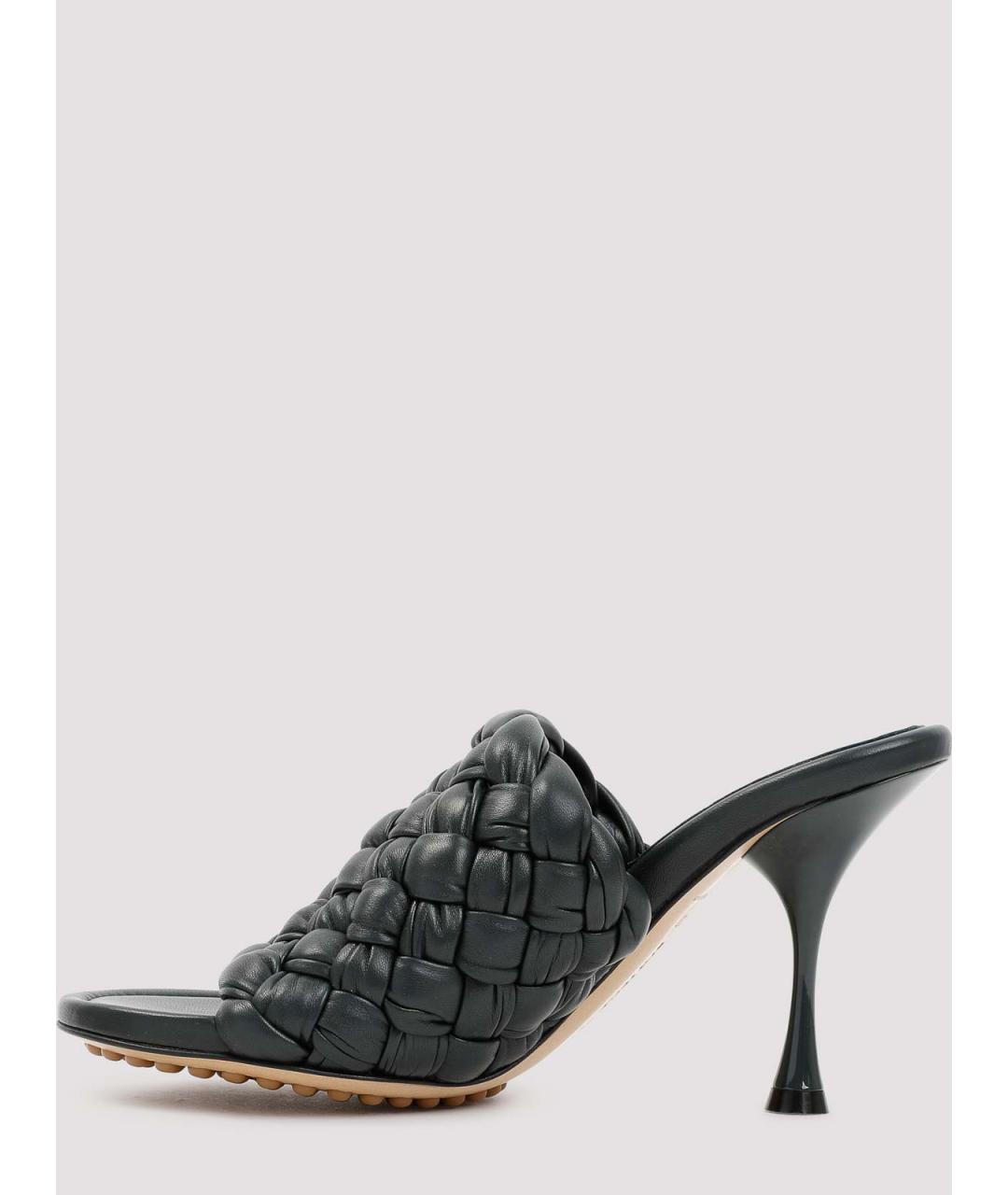 BOTTEGA VENETA Зеленые кожаные мюли, фото 3