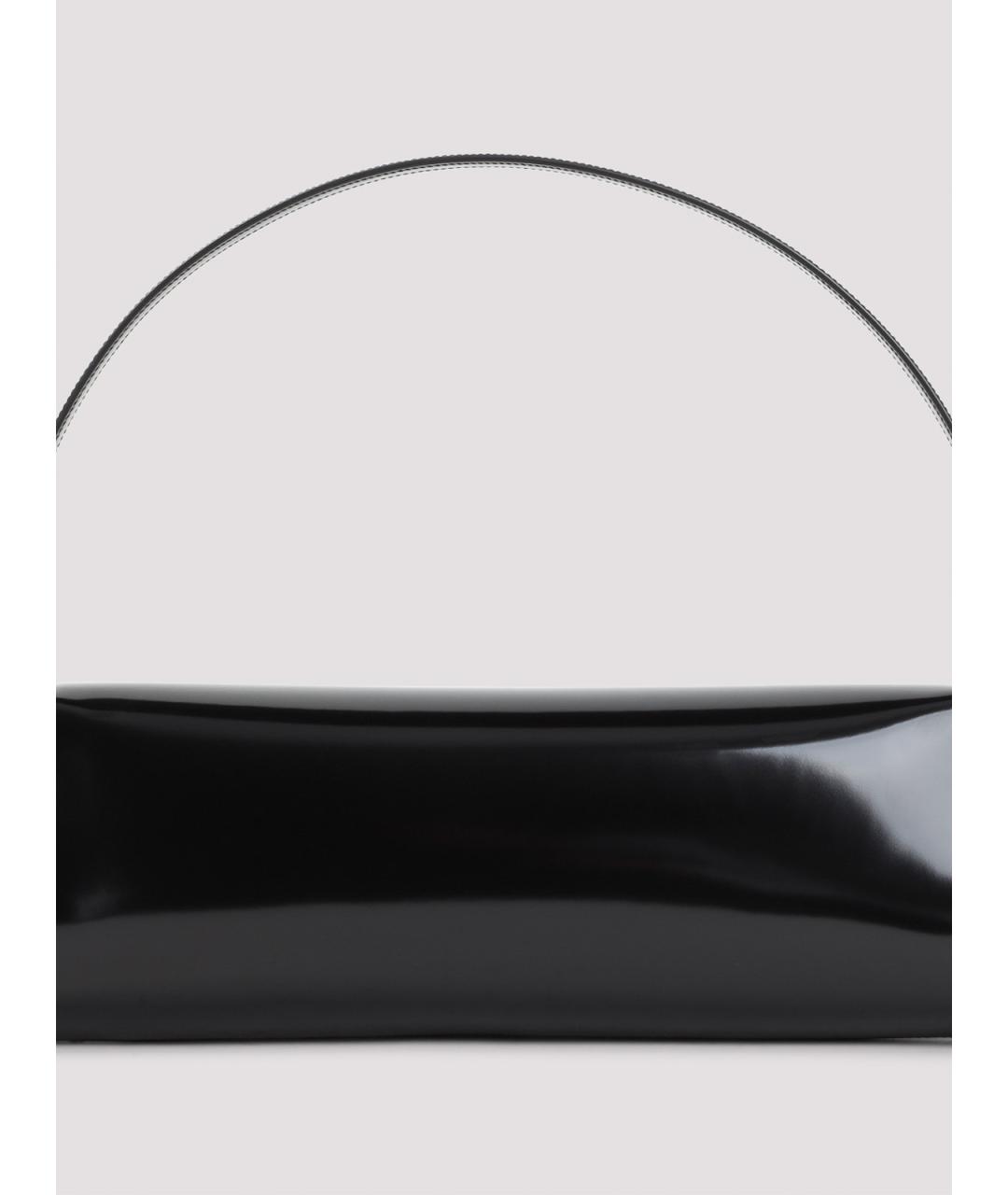 JIL SANDER Черная сумка через плечо из лакированной кожи, фото 2