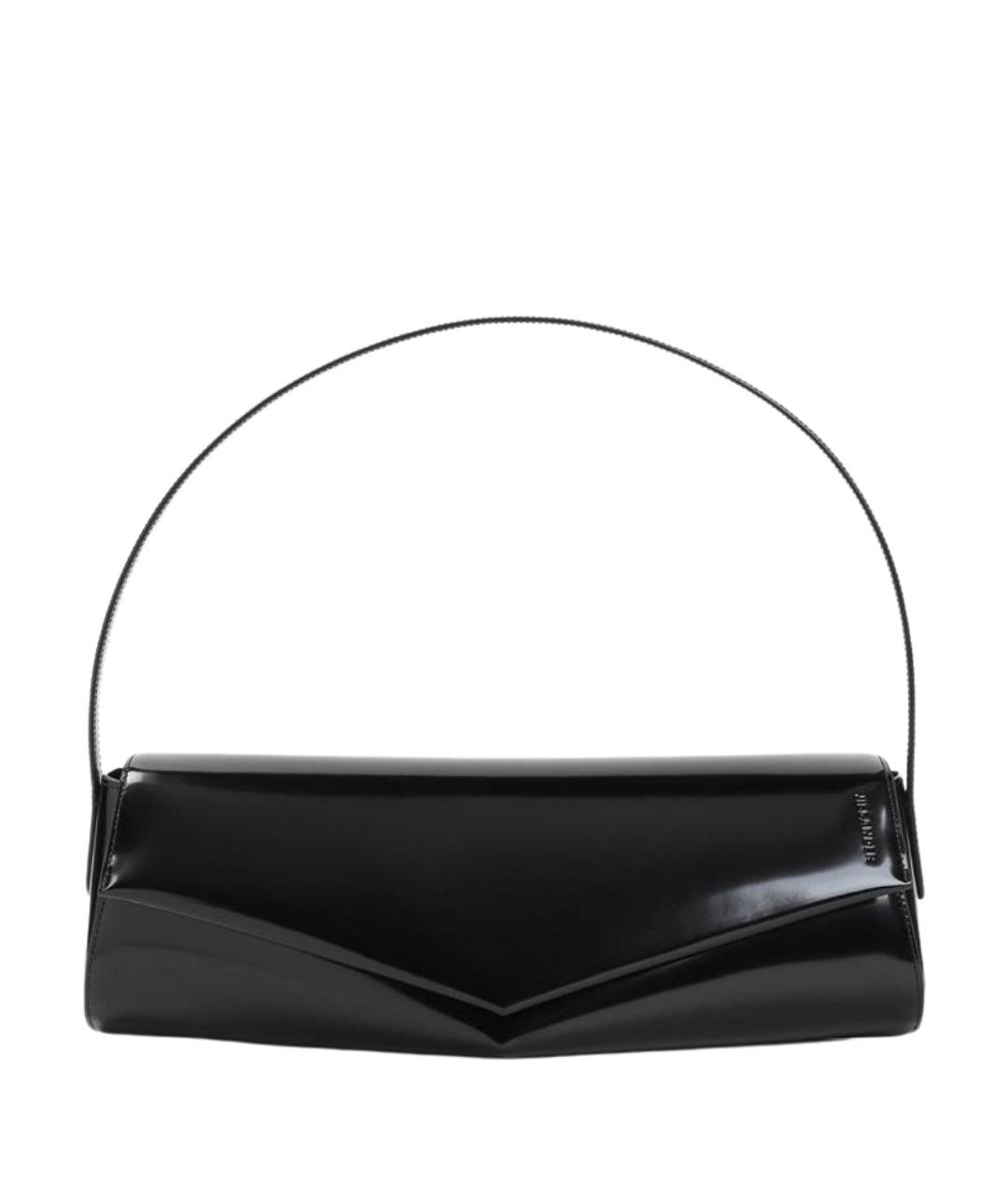 JIL SANDER Черная сумка через плечо из лакированной кожи, фото 1