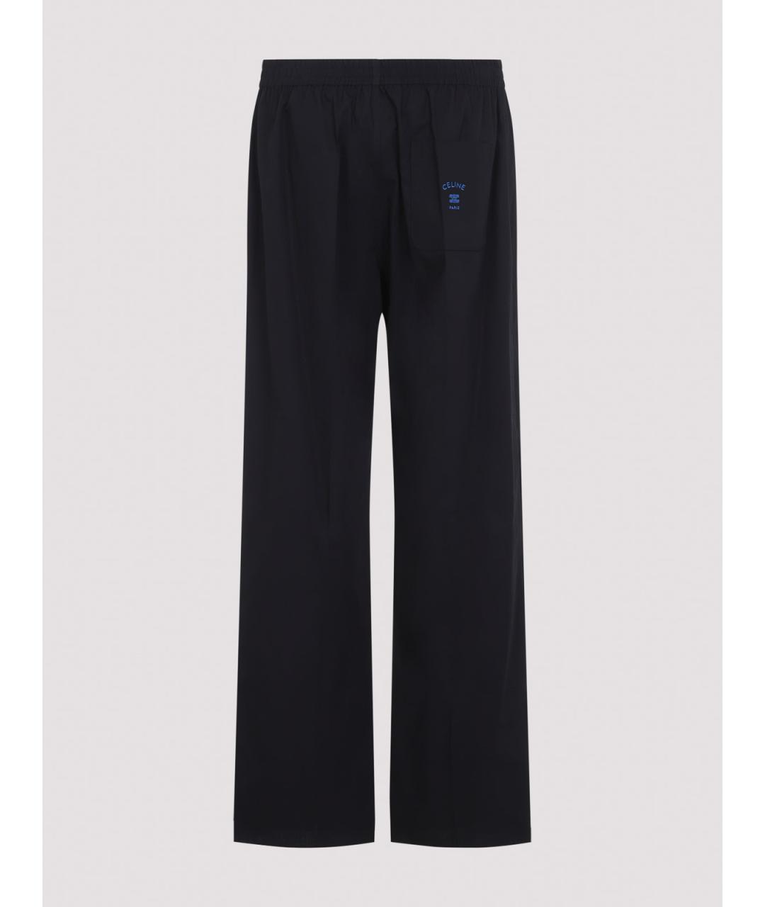 CELINE Черные хлопковые повседневные брюки, фото 2