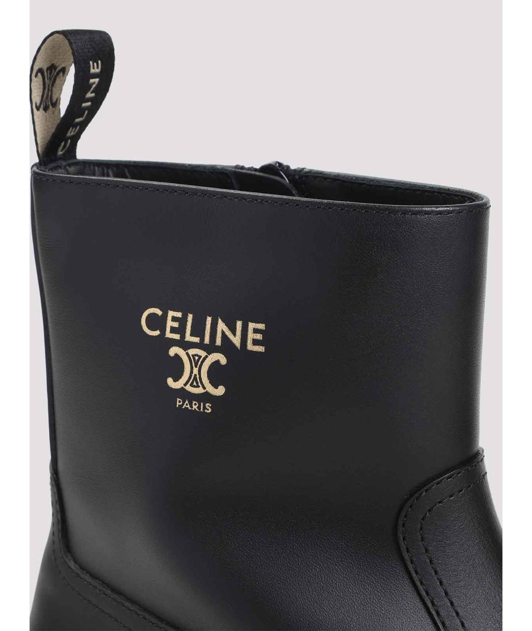 CELINE Черные кожаные ботинки, фото 4