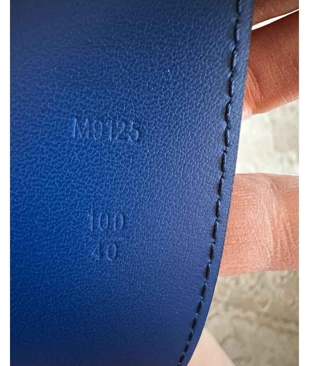 LOUIS VUITTON Синий кожаный ремень, фото 3