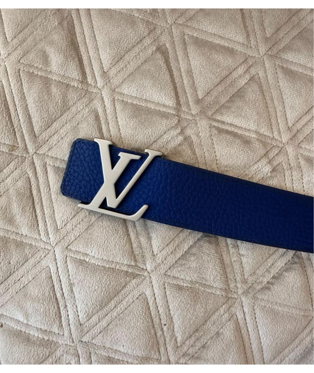 LOUIS VUITTON Синий кожаный ремень, фото 2